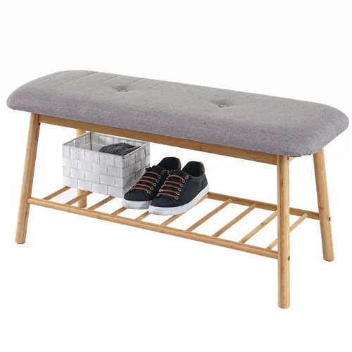 MCW Sitzbank Schuhregal D90 Bambus