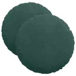 vidaXL Sitzkissen 2er Set Dunkelgrün Ø 40 cm Samt