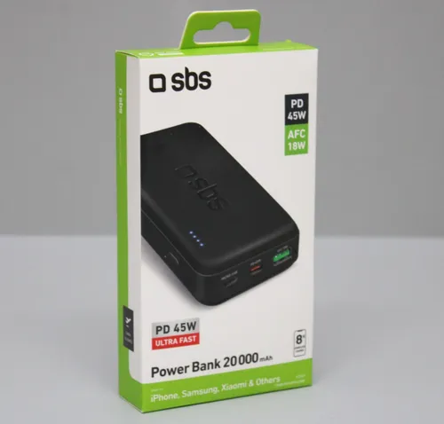 SBS Powerbank 20.000 mAh Power Delivery 45W Multi-Port schwarz