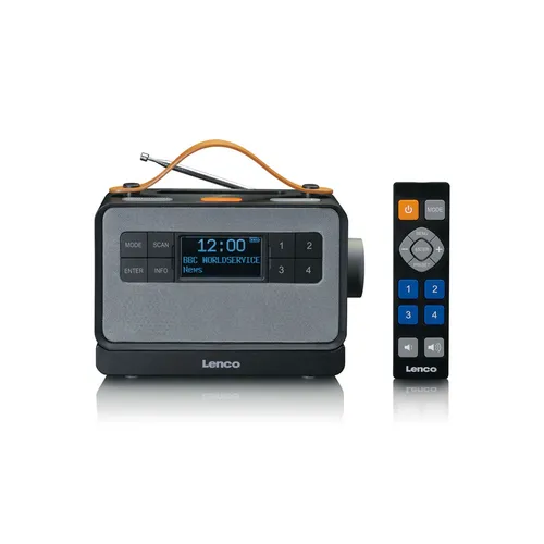 Lenco PDR-065 Digitalradio - DAB+ Digitalradio mit Bluetooth und LCD-Display, ideal für kabellosen Musikgenuss in modernem Schwarz.