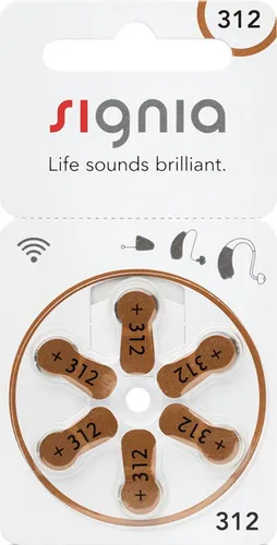 Signia Hörgerätebatterien PR41 - 6er Blister Braun - Batterien für Hörgeräte, extra lange Laufzeit und hohe Leistung für Standard- und energieintensive Hörhilfen. Ideal für zuverlässige Hörunterstützung.