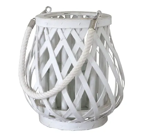 Grafelstein Windlicht Laterne SEALIGHT weiß aus Holz Holzlaterne mit Sei