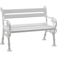 Blome Landhausbank weiss Linderhof 2-Sitzer - Gartenbank 2-Sitzer Linderhof von Blome, aus witterungsbeständigem Kunststoff, extra stabil durch Metallkern, ideal für Garten oder Terrasse, Breite: 115cm