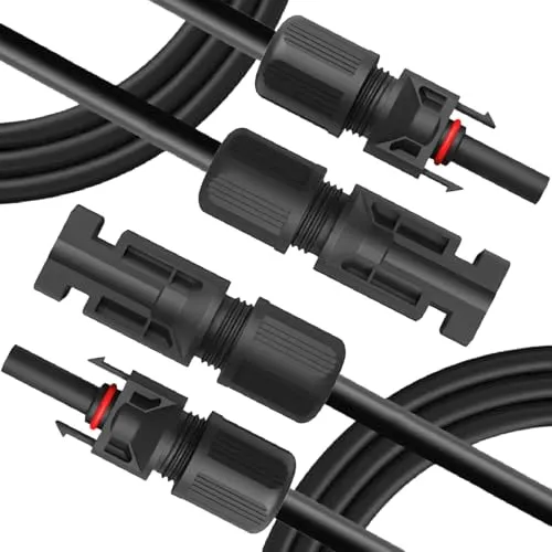 NAUC Solar Verlängerungskabel für Solarpanel - Solarstecker Solarkabel für Solarmodule - Photovoltaik-Stecker - Kabel 4 mm² / 6 mm² - TÜV, Länge:2X 1m 4mm², Steuersatz:0% gem. § 12 Abs. 3 UStG