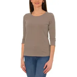 Alkato Longshirt Alkato Damen Shirt 3/4 Arm mit Rundhals beige|braun XL