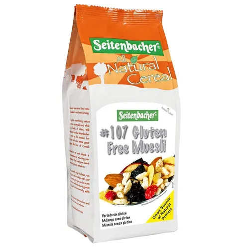 Seitenbacher® Müsli glutenfrei - Glutenfreies Müsli mit 68% Frucht- und Nussmischung, ideal für eine gesunde Ernährung. Dreifach auf Gluten getestet, für höchsten Genuss ohne Sorgen!