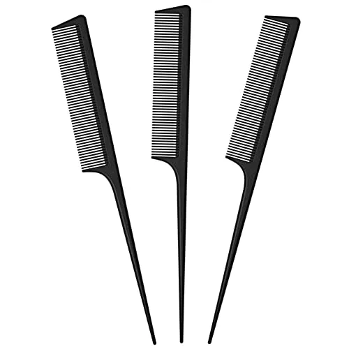 JeoPoom Präzisionskamm Nadelstielkamm Haarkamm[3 Stück], Professioneller Friseur Kamm, Hair Comb, Bruchfester Antistatisch für Haare & Bart für Männer und Frauen mit Verschiedenen Arten von Haaren