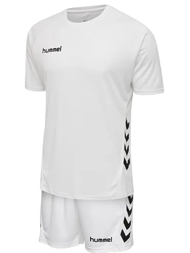 hummel Herren Ensemble Promo Set Track Suit - Blanc, L EU - Vielseitiges Sport-Set für verschiedene Aktivitäten, bequem und stylisch für optimale Bewegungsfreiheit.