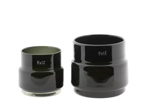 Dutz Vase MAARTJE, Smoke, H 14 cm, D 16 cm, dickes Glas mundgeblasen, klein