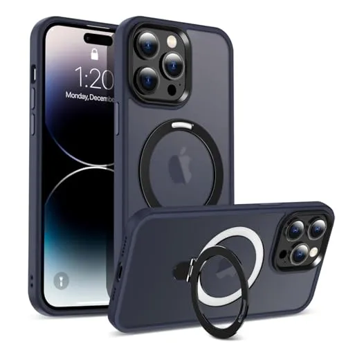 CoolGadget Magnet Hülle für iPhone 15 Pro Max Skin Hülle für MagSafe, ultradünne Magnet Case mit Soft-Grip, kompatibel mit iPhone 15 Pro Max (6,7 Zoll), Dunkelblau