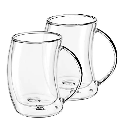 GRÄWE Doppelwandige-Thermogläser, 200ml, 2er Set, gebogenes Design