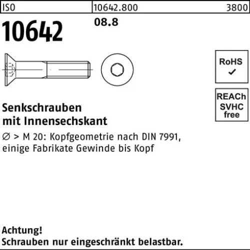 100er PACK(Stk)  010642080009040025 Senkschraube ISO 10642 Innensechskant M 4 x