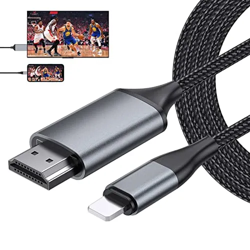lulaven HDMI Kabel für iPhone PAD Pod zu TV Monitor Beamer,digitales HDMI Videoadapterkabel, 4 m, 1080p, kompatibel mit Allen iOS Geräten,iPhone14 13 12 11,Plug & Play