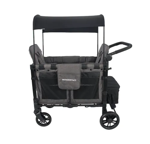 Wonderfold W2 Elite Bollerwagen für 2 Kinder - Bollerwagen für 2 Kinder mit verstellbaren Sitzen und Sonnenschutz. Ideal für Ausflüge, bietet viel Stauraum und geländetaugliche Räder für eine ruhige Fahrt.