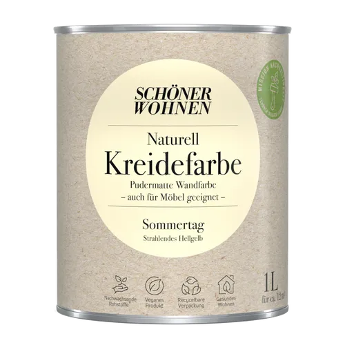 1L Schöner Wohnen Naturell Kreidefarbe Sommertag, Strahlendes Hellgelb