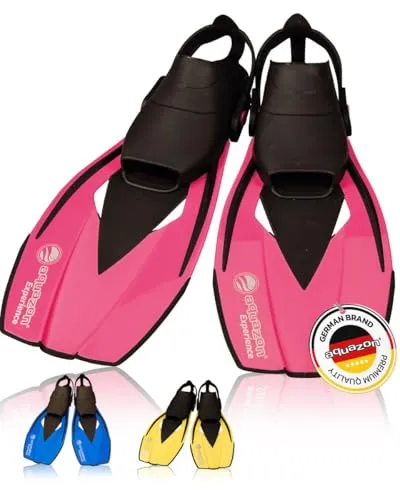 AQUAZON Flossen Experience - Verstellbare Schnorchel- und Schwimmflossen in Pink - Flossen für Kinder und Erwachsene mit innovativem EASY LOCK System für optimalen Halt und Komfort. Ideal für Schnorcheln und Schwimmen, robust und langlebig.