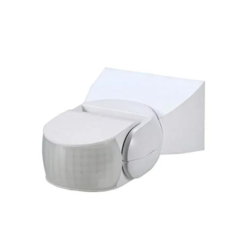 PS-TECH Bewegungsmelder Aussen IP65, Präsenzsensor für LED-Licht geeignet, Erfassungsbereich 180° bis zu 12 m bei 2,5 m Höhe, Einstellbarer Schalter von 10 Sekunden bis 15 Minuten