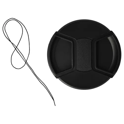 vhbw Universal Objektivdeckel 43 mm kompatibel mit Sigma 150-600 mm 5-6.6 DG OS HSM Sportsfür Kamera - Kunststoff Schwarz, mit Seitengriff