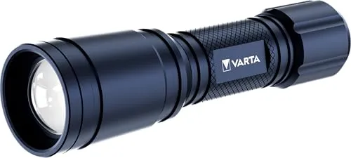 VARTA Flashlight F10 LED Taschenlampe (Aluminiumgehäuse, Präzisionsfokus, klein, batteriebetrieben) blau, für den Alltag, Auto, Haushalt, Tasche oder Manteltasche