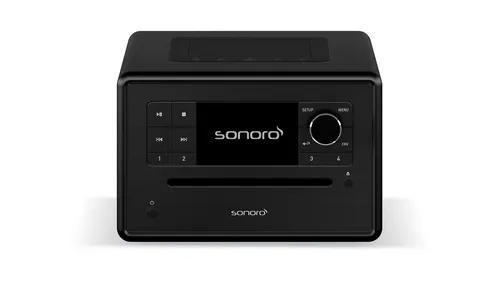 Sonoro ELITE Kompaktanlage - Kompaktes Design-Radio für Schlafzimmer und Arbeitszimmer mit CD-Player, Bluetooth und Streaming-Services. Genießen Sie kraftvollen Klang und intelligente Funktionen für ungestörten Schlaf.