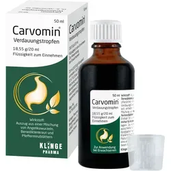 Carvomin Verdauungstropfen 50 ML - Traditionelles pflanzliches Mittel zur Unterstützung des Wohlbefindens. Die Tropfen sind praktisch in der Anwendung und enthalten eine spezielle Mischung aus Kräutern.