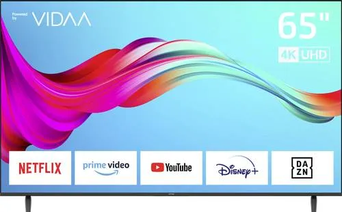 DYON Smart 65 VX - 65 Zoll 4K Ultra-HD Smart TV - 65 Zoll Smart TV mit beeindruckender 4K Ultra-HD Auflösung, integriertem Triple Tuner und Zugang zu beliebten Streaming-Apps wie Netflix und Disney+. Ideal für ein umfassendes TV-Erlebnis!