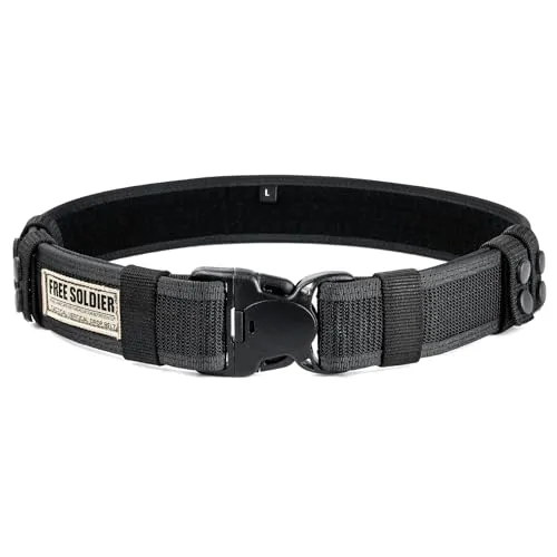 FREE SOLDIER Taktischer Gürtel Herren Schwerlast MOLLE Taillengürtel Schnelle Veröffentlichung Militär Gürtel für Männer Nylon Sicherheitsgurt für Airsoft, Aktivitäten im Freien, Arbeiten (Schwarz)
