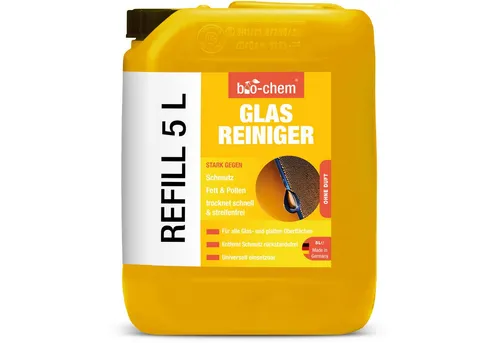 bio-chem Glasreiniger 5 L Kanister – streifenfrei & sanft – bio-chem Glasreiniger (Glasreiniger 5 l Kanister)