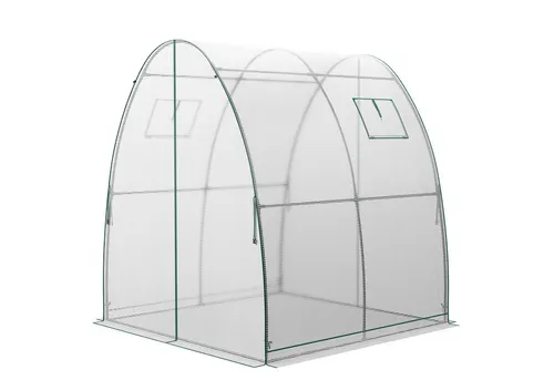 COSTWAY Gewächshaus mit Rolltür und Fenster, wetterbeständig 181x181x200cm