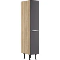 Optifit Küchen-Midi-Apothekerschrank Linus984 30 cm Anthrazit-Wildeiche