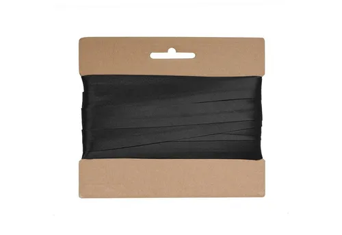 maDDma Satinband 20m Schrägband Satin ca.15mm gefalzt Kantenband Einfassband, schwarz