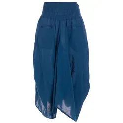 Vishes Maxirock Knöchel-Langer Luftiger Damen Sommer-Rock Einfarbig Sommerröcke Goa, Hippie, Boho Style blau 34-38