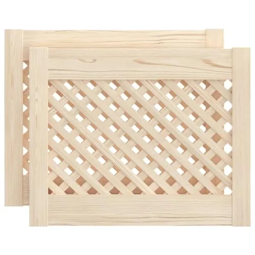 vidaXL Schranktüren 2 Stk. mit Gitter-Design - Einbaumöbel mit stilvollem Gitter-Design aus massivem Kiefernholz, das Eleganz verleiht und die Luftzirkulation verbessert, ideal für verschiedene Möbelarten.