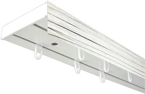 SN DECO GROUP Gardinenschiene Vorhangschiene SH mit Blende, 2-läufig, Fixmaß, mit Bohren, verschraubt, Kunststoff