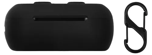 kwmobile Schutzhülle für Skullcandy DIME 3 Hülle - TPU Silikon Case für Kopfhörer Ladecase - stoßfestes Cover mit Karabiner - Schwarz
