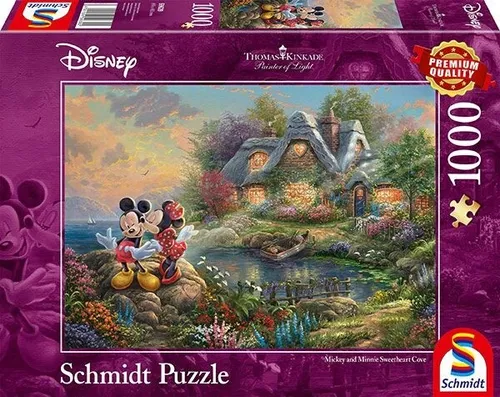 Thomas Kinkade: Painter of Light - Disney Sweethearts Mickey Minnie Puzzle, 1000 Teile für nostalgische Fans und kreative Herausforderungen