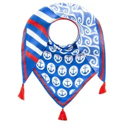 Zwillingsherz Schal Tuch Maritim Blau Weiß
