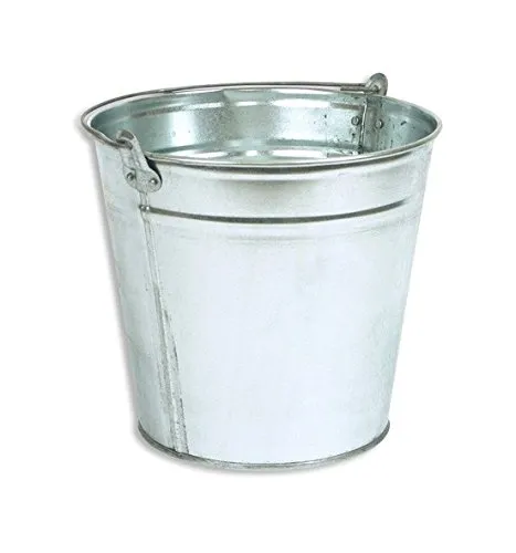 Bradas J5314 Wassereimer Zinkeimer, 5 L, silber, 23 x 23 x 18,5 cm