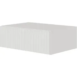 Selsey Nachttisch VELDIO, hängend mit Schublade und geriffelter Front, Weiß - Nachtkonsolen, moderner hängender Nachttisch mit Push-to-Open Funktion für einfachen Zugriff und eleganten Stil in jedem Schlafzimmer.