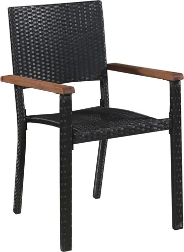 vidaXL 2x Gartenstuhl Poly Rattan Schwarz - Loungemöbel & Sitzgruppen – Modernes Design mit robustem PE-Rattan für langlebigen Komfort im Garten oder auf der Terrasse.