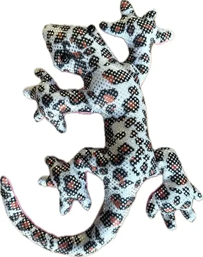 LK Trend & Style Sandtier Gecko Deko-Figur, 19 cm, Strukturierte Oberfläche mit Schimmer-Effekt, Handschmeichler für Schreibtisch (gepunktet Gecko)