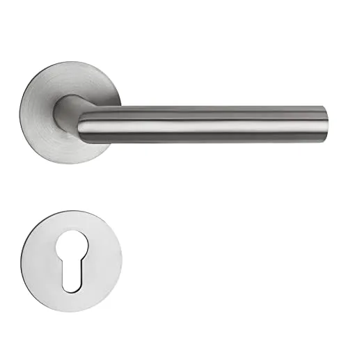 SOTECH Türdrückergarnitur THORE Edelstahl PZ mit Flachrosetten - Hochwertige Türdrückergarnitur THORE aus Edelstahl SS304 mit nur 3 mm hohen Flachrosetten. Ideal für Zimmertüren von 35-52 mm Stärke. Einfache Montage dank innovativer magnetischer Cliptechnik.