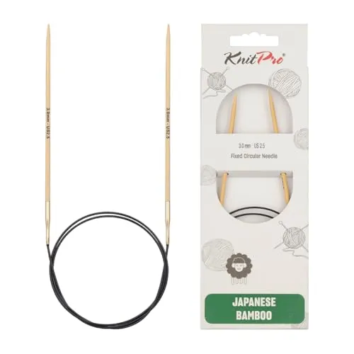 KnitPro K22225 Rundstricknadel, Bamboo, Braun, 60 cm x 3 mm
