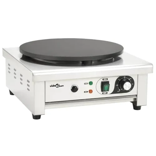 Elektrischer Crepe Maker 40cm 3000W von vidaXL - Kochfeld für perfekte Crepes, mit selbstreinigender Gussplatte und umfangreichem Zubehör wie Teigverteiler für einfache Handhabung.