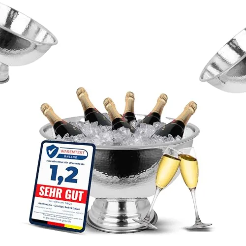 Krollmann Outdoor-Flaschenkühler Sektkühler Edelstahl Ø40cm von Krollmann