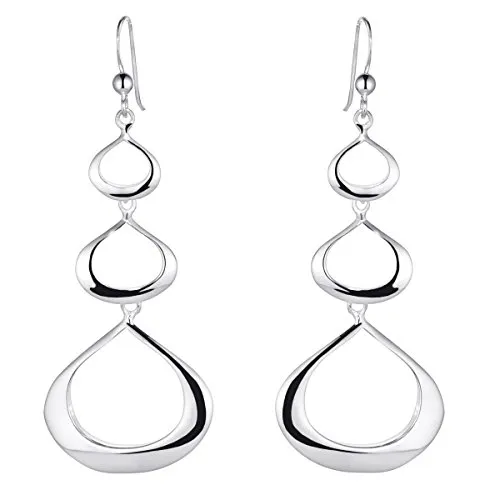 MATERIA Tropfen Ohrhänger Silber 925 - Elegante lange Ohrringe für Damen - Moderne Tropfen Ohrhänger aus 925 Sterling Silber, rhodiniert und anlaufgeschützt. Leicht und hautfreundlich, ideal als stilvolles Accessoire oder Geschenk in schöner Schmuckschachtel.