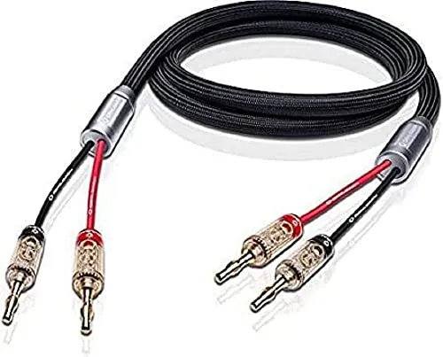 Oehlbach XXL Fusion Two B - High-End Lautsprecherkabel-Set - HiFi-Kabel mit 24 kt. vergoldeten Banana-Verbinder, ideal für HiFi-Puristen, sorgt für hervorragende Signalübertragung und ein dynamisches Klangbild.