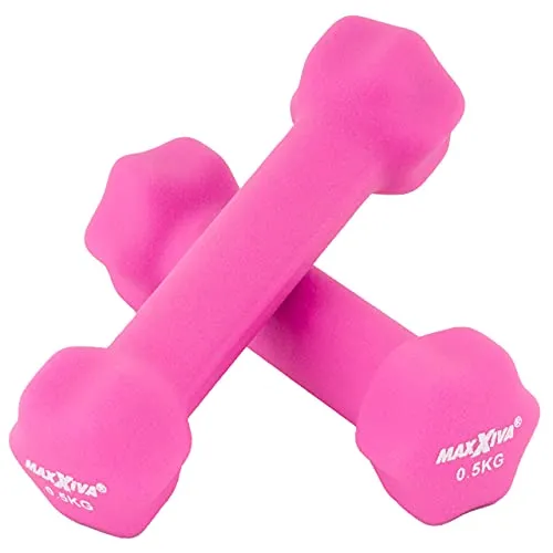 MAXXIVA Hantelset Neopren Kurzhanteln 2 x 0.5 KG Fitnesshanteln Krafttraining Workout Homegym
