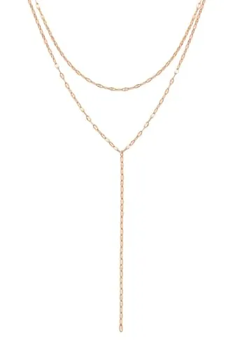 Happiness Boutique Mehrreihige Y-Halskette aus Edelstahl - Ketten für Damen, wasserfest und langlebig mit 18K Rosegoldplattierung – perfekt für jeden Anlass und ideal für trendiges Layering.
