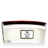 WoodWick Duftkerze Ellipsenform White Teak in weiß von WoodWick